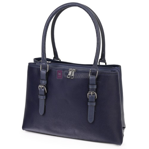 Елегантна дамска чанта от висококачествена еко кожа в тъмносин цвят. Код: APS